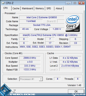 QX9650 CPU-Z