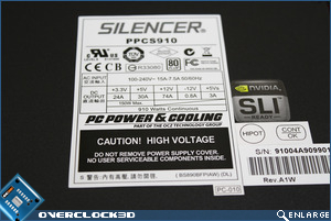 PCP&C Silencer 910 Specs Label