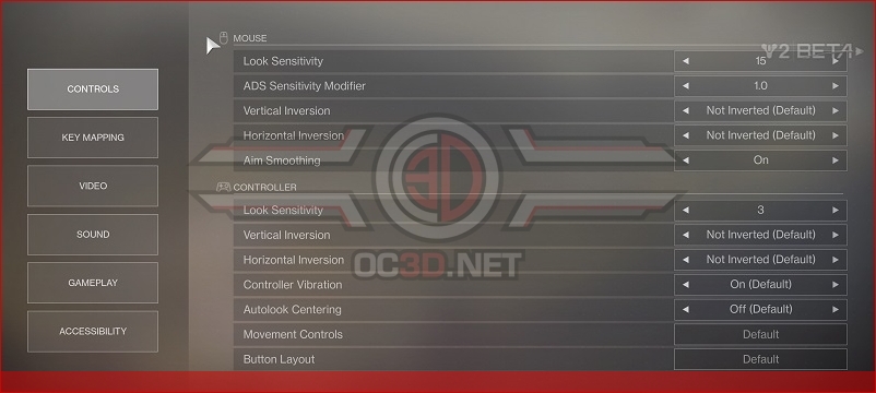 Destiny 2 - PC option menu - First Look