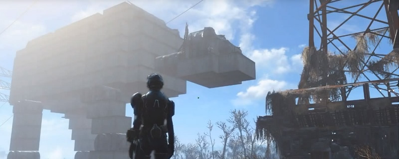 Fan builds an AT-AT in Fallout 4
