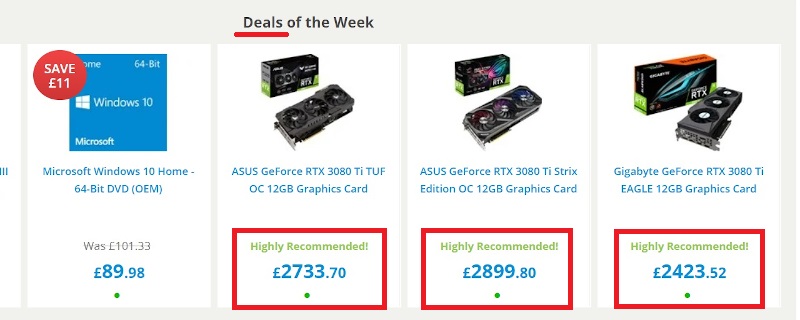 Scalping at retail - The UK Retailers that charges over £3000 for an RTX 3080 Ti...