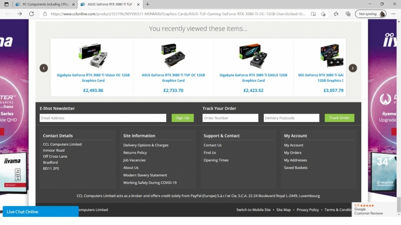 Scalping at retail - The UK Retailer that tried to charge £3000 for an RTX 3080 Ti...