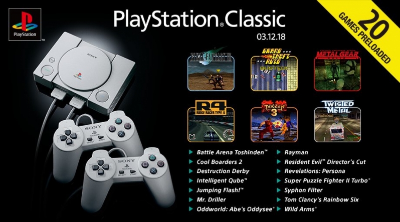Sony reveals the PlayStation Classic's included games lineup