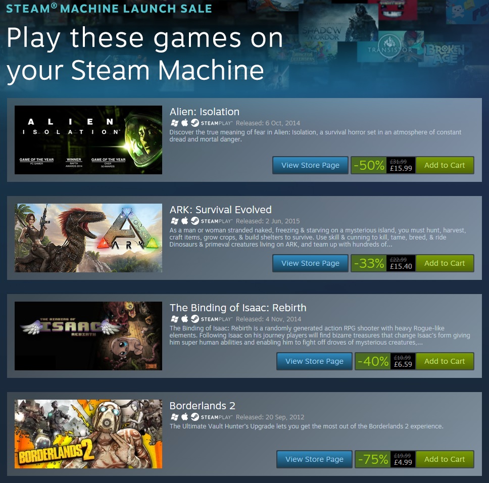 The Steam Machine Sale is now on