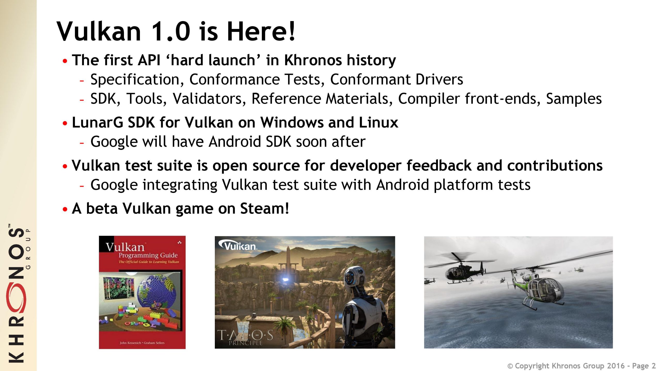 The Vulkan API has been released