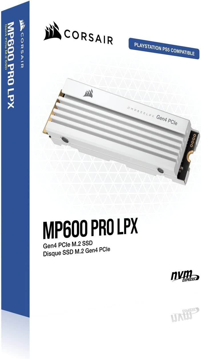 Corsair MP600 PRO LPX PCIe Gen4 NVMe M.2 SSD - 4TB White