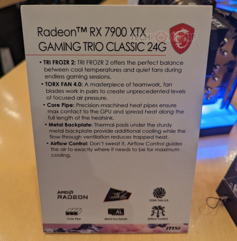 MSI showcases their RX 7900 XTX Gaming Trio Classic at CES 2023