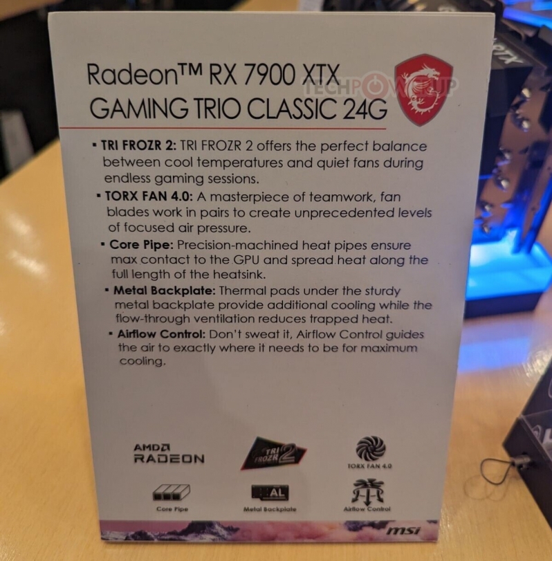 MSI Radeon RX 7900 XTX RADEON RX 7900 XTX GAMING TRIO CLASSIC 2