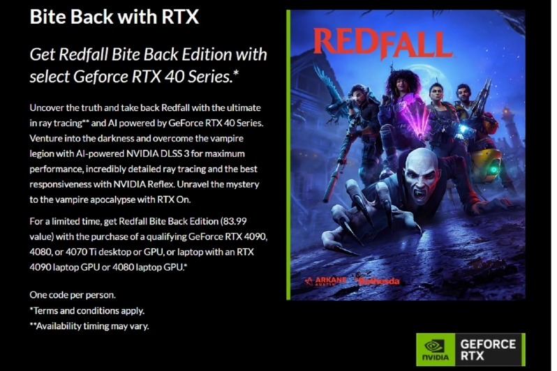 Nvidia's Redfall RTX 40 series GPU bundle has leaks