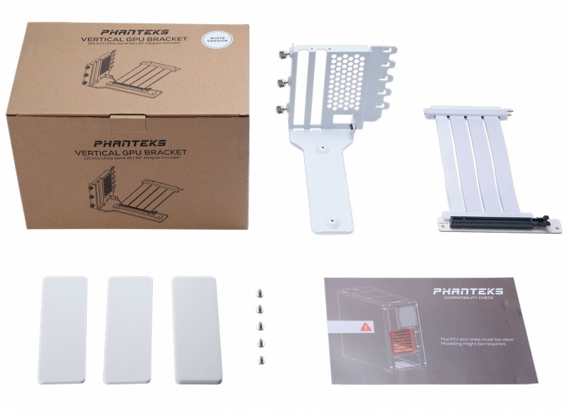 Phanteks launches White Gen4 PCIe Riser Cables and a White Vertical GPU bracket